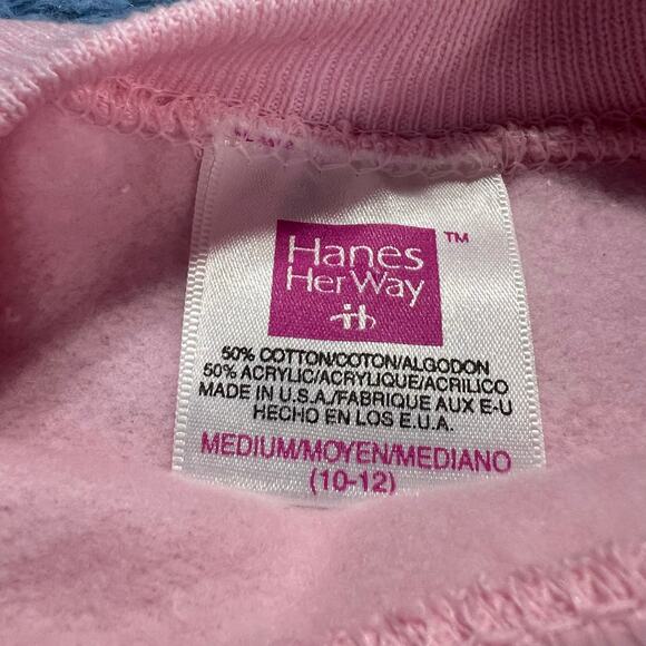 VINTAGE Pink Crewneck Sweater Size Medium Youth Hanes Her Way Classic Outdoor - Picture 12 of 12